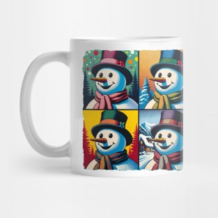 Frosty Fusion: Pop Art's Coolest Creation - Pop Snowman Mug